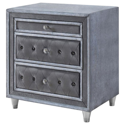 Antonella - 3-Drawer Upholstered Nightstand