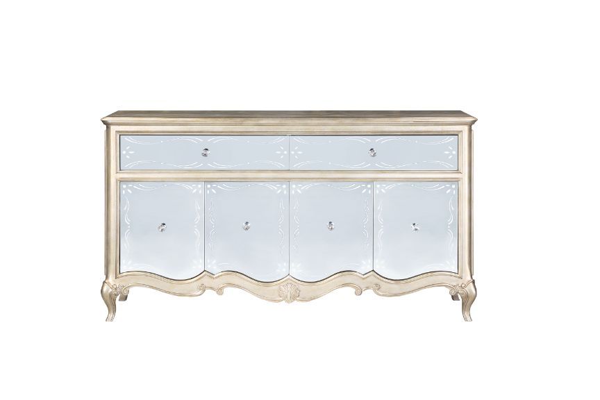 Esteban - Server - Mirrored & Antique Champagne Finish