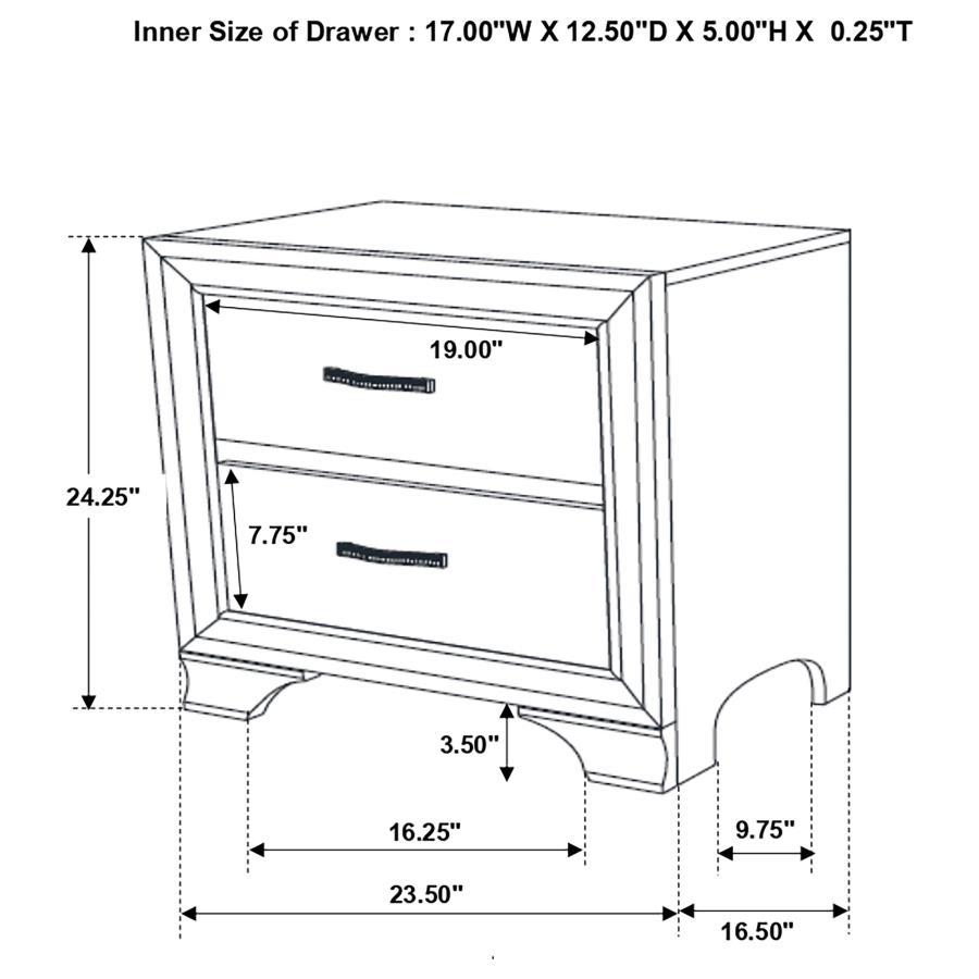 Beaumont - 2-Drawer Rectangular Nightstand - Champagne