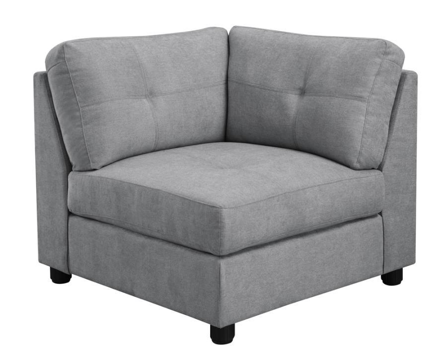 Claude - 7 Piece Upholstered Modular Tufted Sectional - Dove