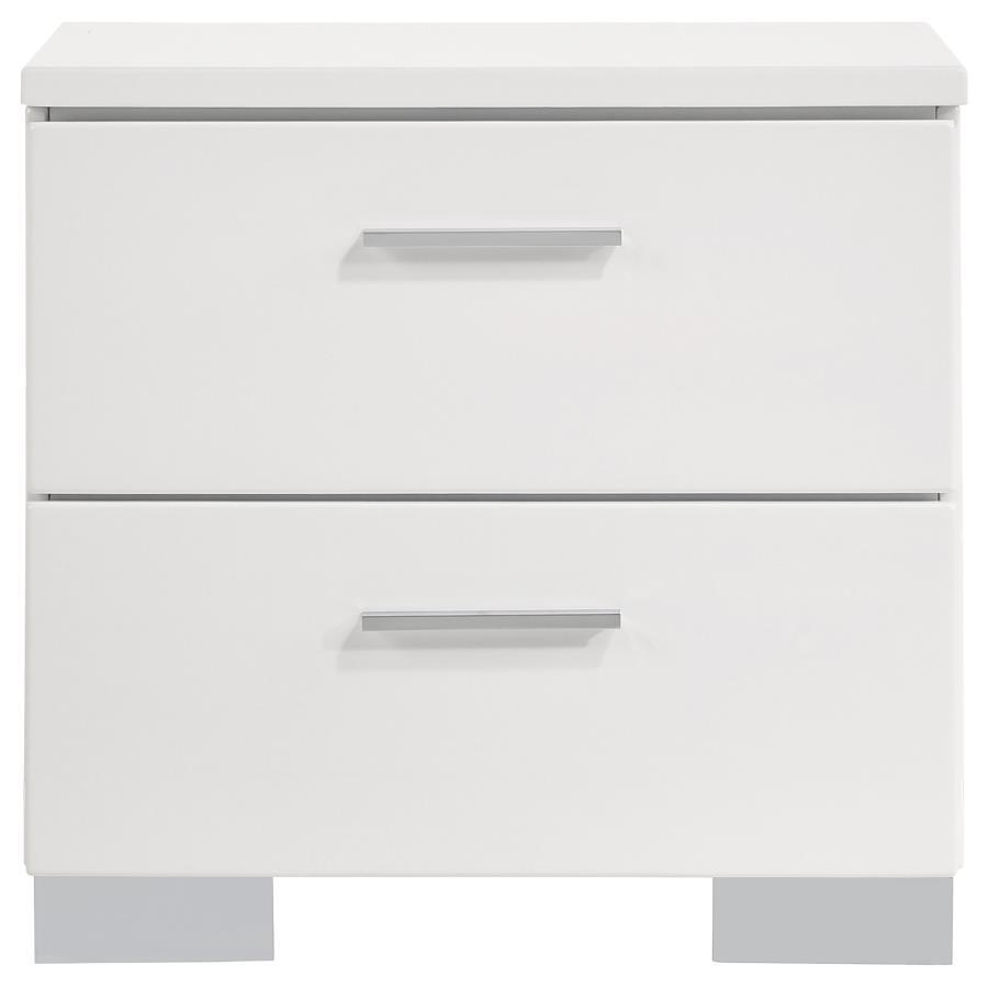 Felicity - 2-Drawer Nightstand - Glossy White