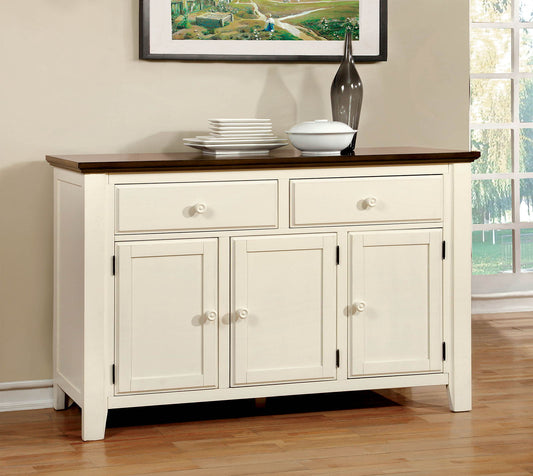 Harrisburg - Server - Vintage White / Dark Oak