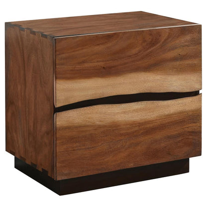 Winslow - 2-Drawer Nightstand - Smokey Walnut And Coffee Bean