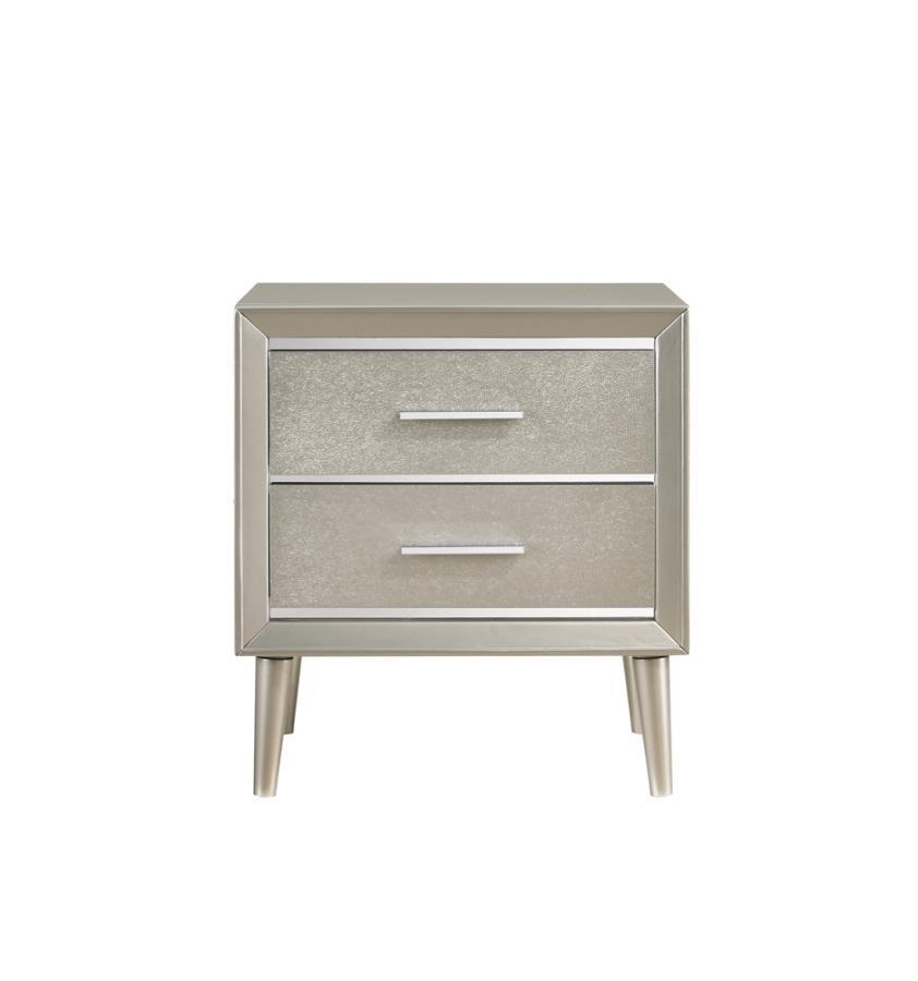 Ramon - 2-Drawer Nightstand - Metallic Sterling