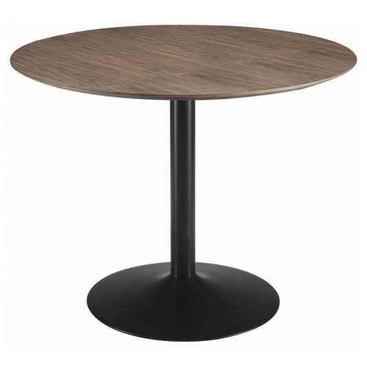 Lana - Round Dining Table - Walnut And Black