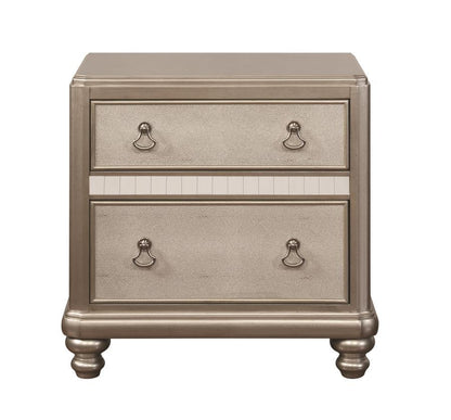 Bling Game - 2-Drawer Nightstand - Metallic Platinum