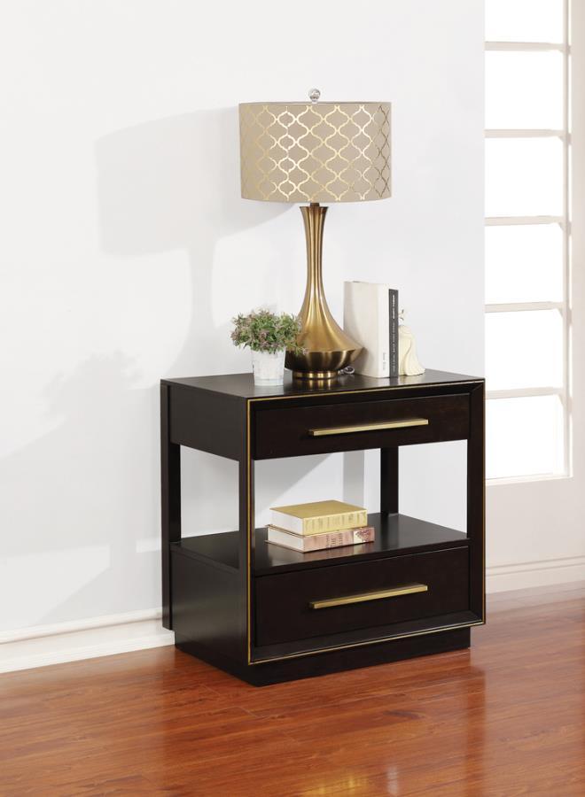 Durango - 2-Drawer Nightstand - Smoked Peppercorn