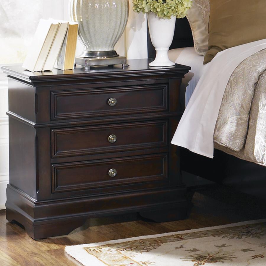 Cambridge - 3-Drawer Rectangular Nightstand - Cappuccino