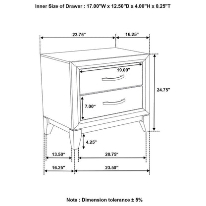 Watson - 2-Drawer Nightstand - Gray Oak And Black