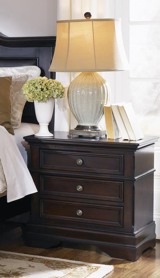 Cambridge - 3-Drawer Rectangular Nightstand - Cappuccino