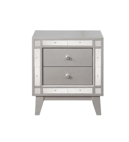 Leighton - 2-Drawer Nightstand - Metallic Mercury