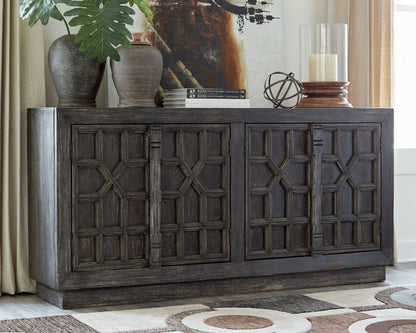 Roseworth - Distressed Black - Accent Cabinet