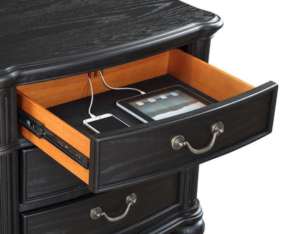 Celina - 3-Drawer Nightstand Wood - Black