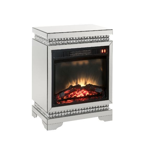 Lotus - Fireplace - Mirrored & Faux Diamonds