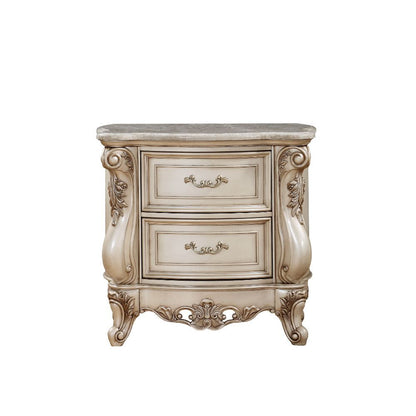 Gorsedd - Nightstand - Marble & Antique White