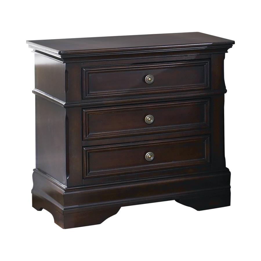 Cambridge - 3-Drawer Rectangular Nightstand - Cappuccino