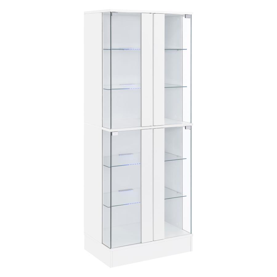 Cabra - Display Case Curio Cabinet With Glass Shelves And LED Lighting