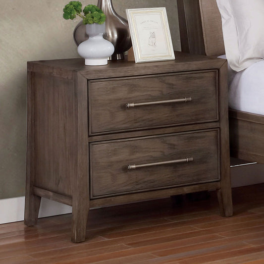 Tawana - Nightstand With USB Plug - Warm Gray