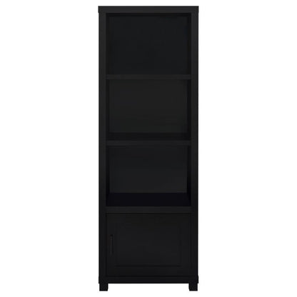 Jupiter - 3-shelf Media Tower Bookcase With Storage Cabinet - Black