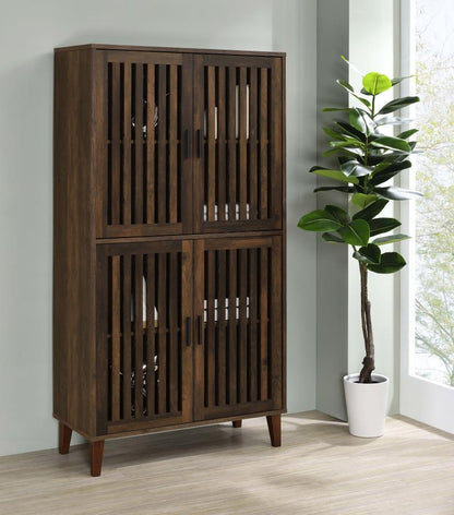 Elouise - 4-Door Engineered Wood Tall Accent Cabinet - Dark Pine