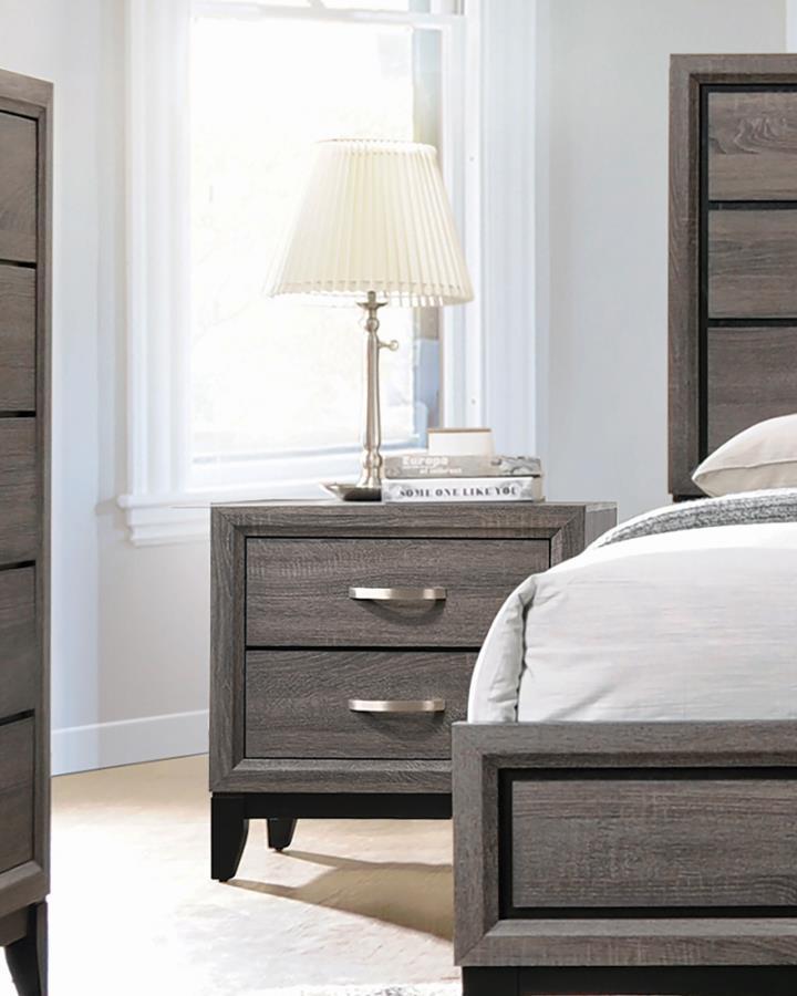 Watson - 2-Drawer Nightstand - Gray Oak And Black