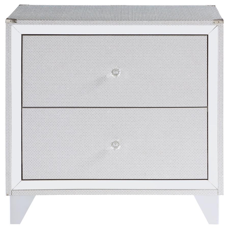 Larue - 2-Drawer Nightstand With USB Port - Silver