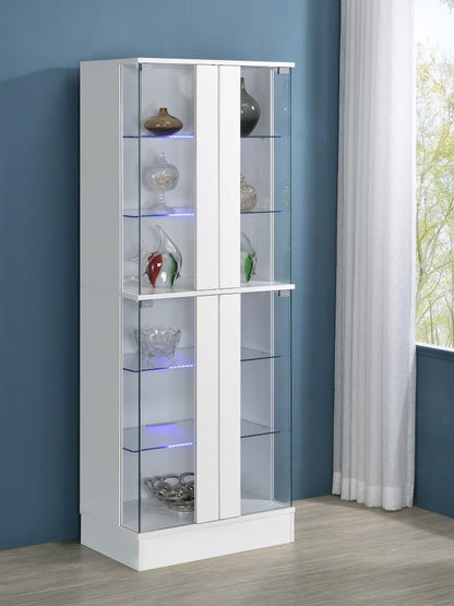 Cabra - Display Case Curio Cabinet With Glass Shelves And LED Lighting