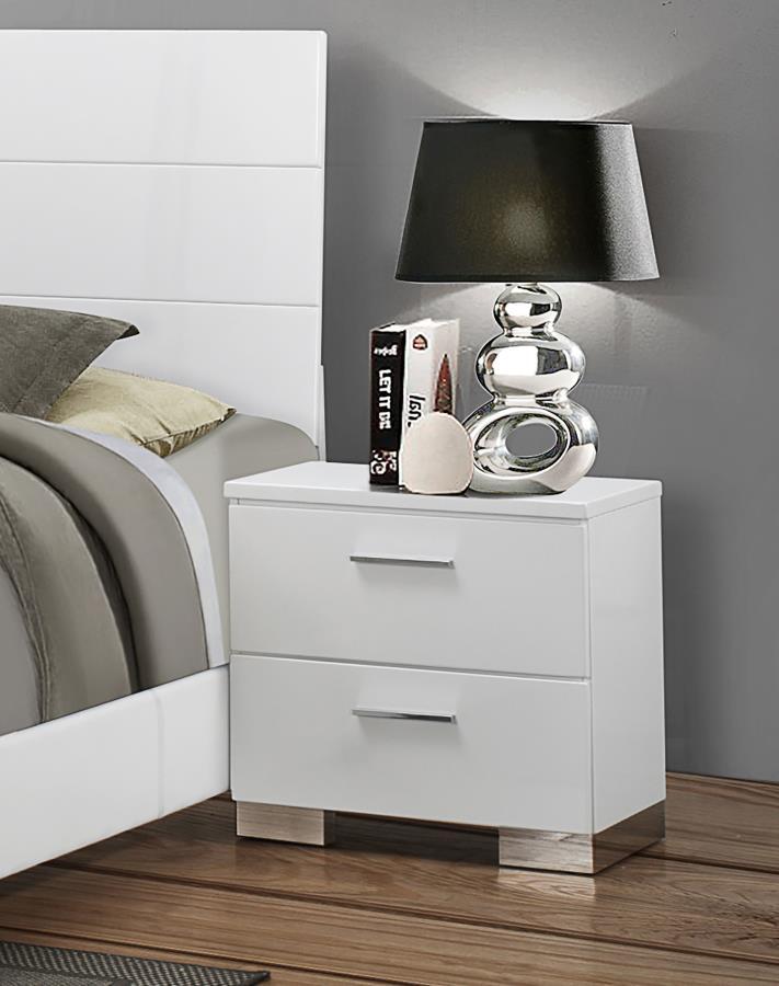 Felicity - 2-Drawer Nightstand - Glossy White